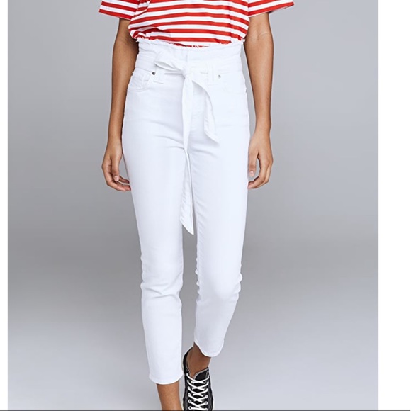 7 For All Mankind Denim - 7 for all mankind paper bag white jeans NWT